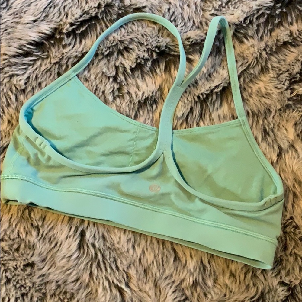 Light Blue Lululemon Sports Bra Power Y Nulu